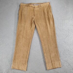 Peter Millar Pants Mens 40 x 32 Tan Corduroy Nanoluxe Flat Front Old Money